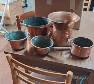 Pentole in rame antiche