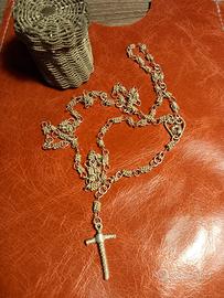 Filigrana collana Croce rosario vintage sacra 