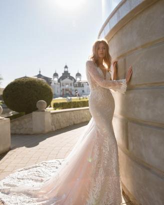 Abito da sposa Pollardi "April" NUOVO con velo