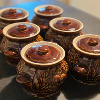 Set di 6 tegamini in terracotta