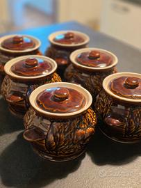 Set di 6 tegamini in terracotta