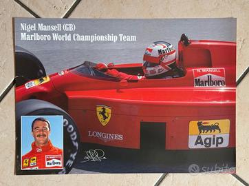 Poster Nigel Mansell Ferrari Formula 1