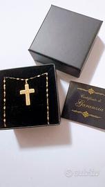 Collana con croce in oro giallo 18kt 750 unisex