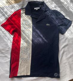 Lacoste Polo Color Bianco Rosso Blu Navy
