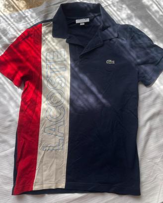 Lacoste Polo Color Bianco Rosso Blu Navy