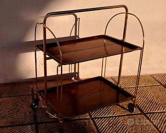 Anni'70 - Gerlinol Design Carrello Pieghevole Oro 