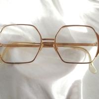 Montatura esagonale vintage, placcata oro 24k