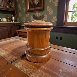 Antico vaso erboristeria medico fine 800 legno