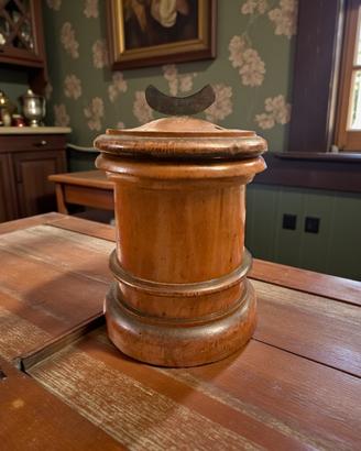 Antico vaso erboristeria medico fine 800 legno