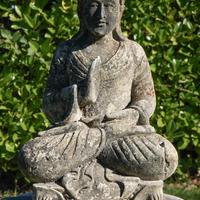 Statua Buddha Antico Seduto in Pietra 42 cm