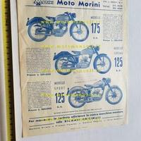 MOTO MORINI 175-125 Sport-Turismo 1953 depliant