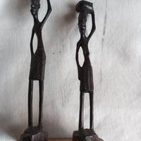 Statuette legno di ebano etniche