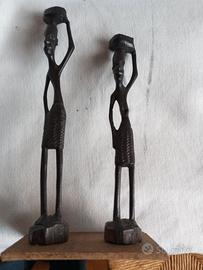 Statuette legno di ebano etniche