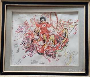 Quadro stampa carnevale di Viareggio Nilo Lenci