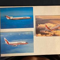 Lotto cartoline promozionali con jet di linea