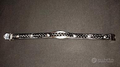 Bracciale in cuoio e acciaio inossidabile