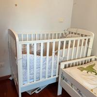 Lettino+ materasso+ paracolpi e tutte le lenzuola