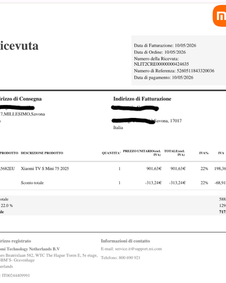 Xiaomi 75 pollici 144hz Google Tv