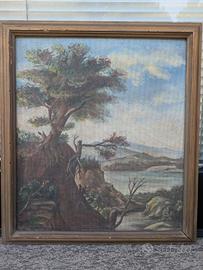 Quadro vintage paesaggio ad olio