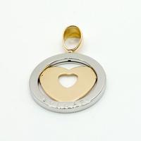 Ciondolo in acciao con cuore oro Bvlgari