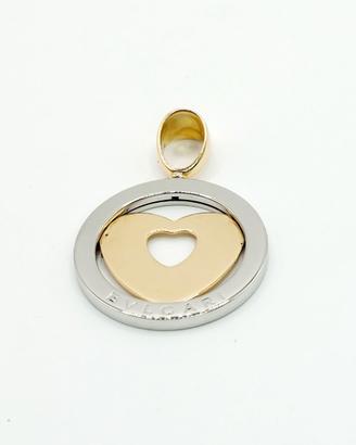 Ciondolo in acciao con cuore oro Bvlgari