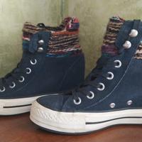 Converse All Star con zeppa interna blu originali