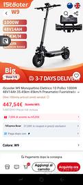 Monopattino iScooter W9 1000W - 48V - Off-road