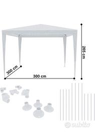 Gazebo 3x3 M o 6 x3 Struttura In Acciaio copertura