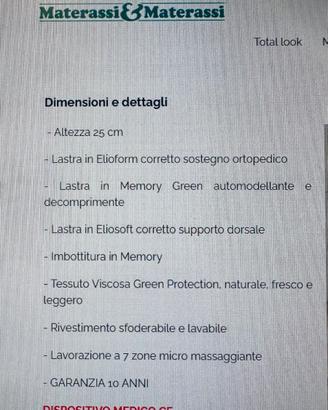 Materasso matrimoniale 160x195 come nuovo.