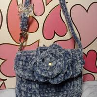 Borsa bambina tracolla con fiore