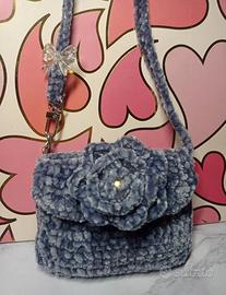 Borsa bambina tracolla con fiore