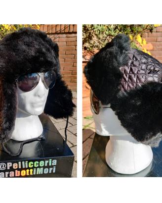 Cappello Colbacco uomo nero in Pelliccia
