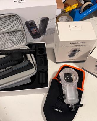 Insta360 x5 come nuova pou accessori