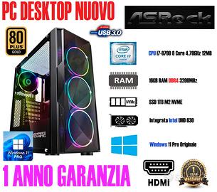 PC i7 9700 16GB DDR4 SSD 1TB HDMI Win 11 Pro