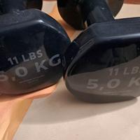 Manubri pesi da palestra n.2 da 5 kg neri