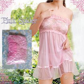 Lingerie veste rosa vestito intimo donna babydoll