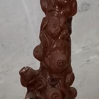 Portacandele vintage con figura femminile, anni 50