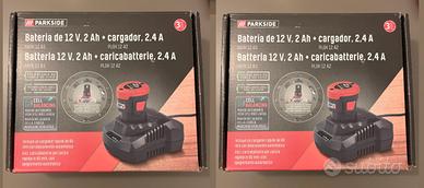 2 Kit Batteria e caricabatterie 12v Parkside Nuovi