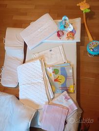 materasso lettino,lenzuola,trapunte,paracolpi...