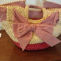 Borsa Paglia e tessuto Camomilla