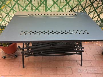 Tavolo esterno ferro con 6 sedie