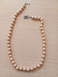 Collana perle naturali con gancio in argento 925