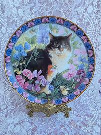 Piatto Cats and Flowers, Danbury Mint 4