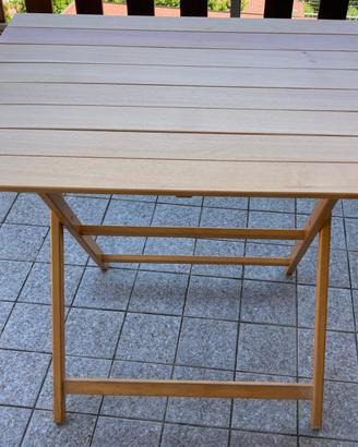 Tavolino pieghevole in legno da giardino 80 x 60