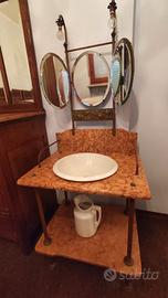 Lavabo Antico / Toeletta Liberty in Ottone, Marmo