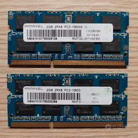 Ram Notebook RAMAXEL 2x2Gb PC3-10600s