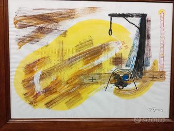 ANTONI TAPIES OPERA FIRMATA IN CORNICE 80X60