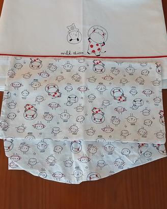 set/parure 3 pz navicella/culla 