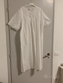 Camicia notte bianca SILVIA cotone ricamata L