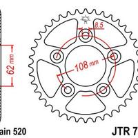 Corona Acciaio JT Sprockets JTR701 Catena 520 Dent